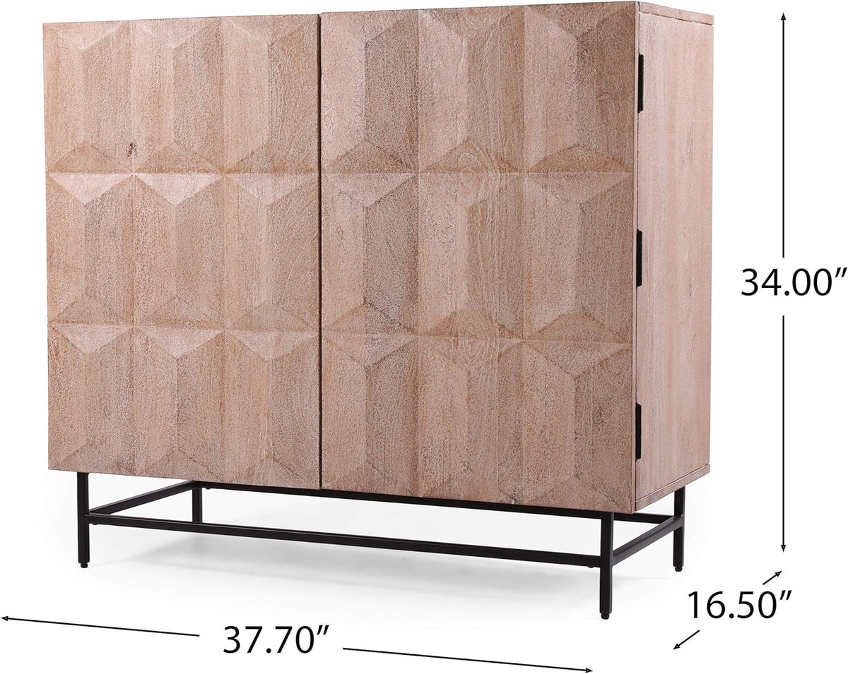 White Washed Black Cabinet V5012