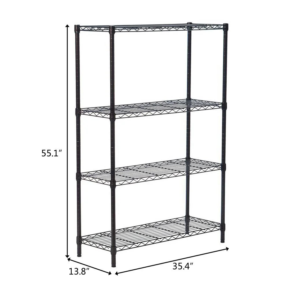 4 Layer Wire Shelving Rack Metal Shelf Adjustable Unit K7937
