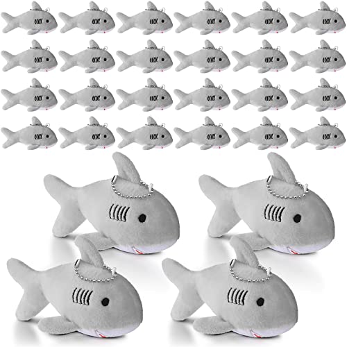 24 Pcs Multicolor Shark Keychain Plush F7598
