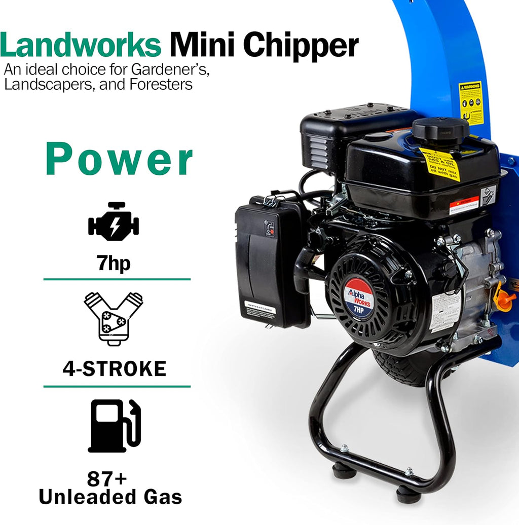 7HP 3 Inch Heavy Duty Wood Chipper Shredder Mulcher O888911
