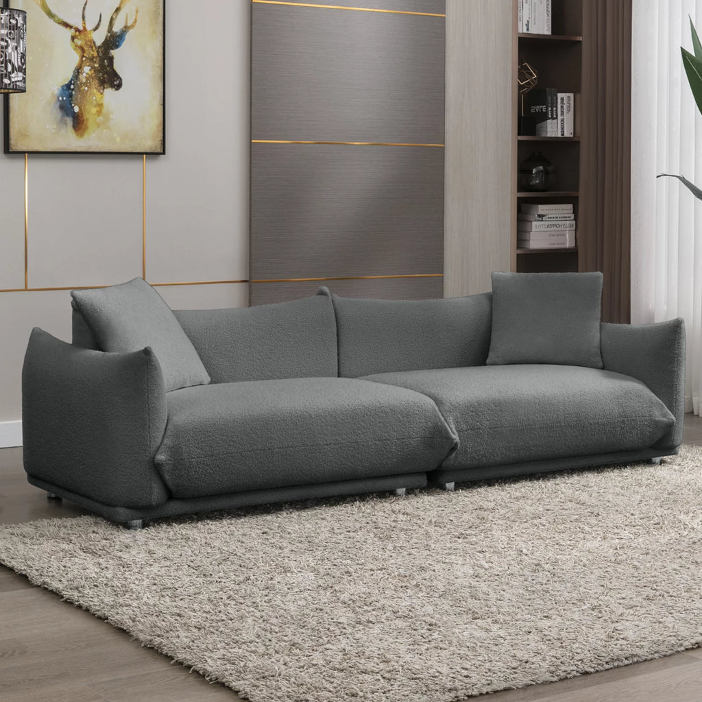 Dark Gray Lambswool Flared Arm Sofa D692529