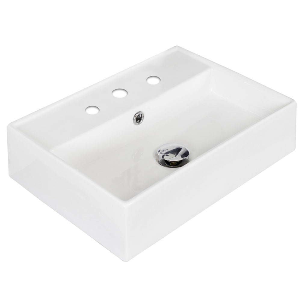 Wall Mount Rectangle Vessel in White X341521