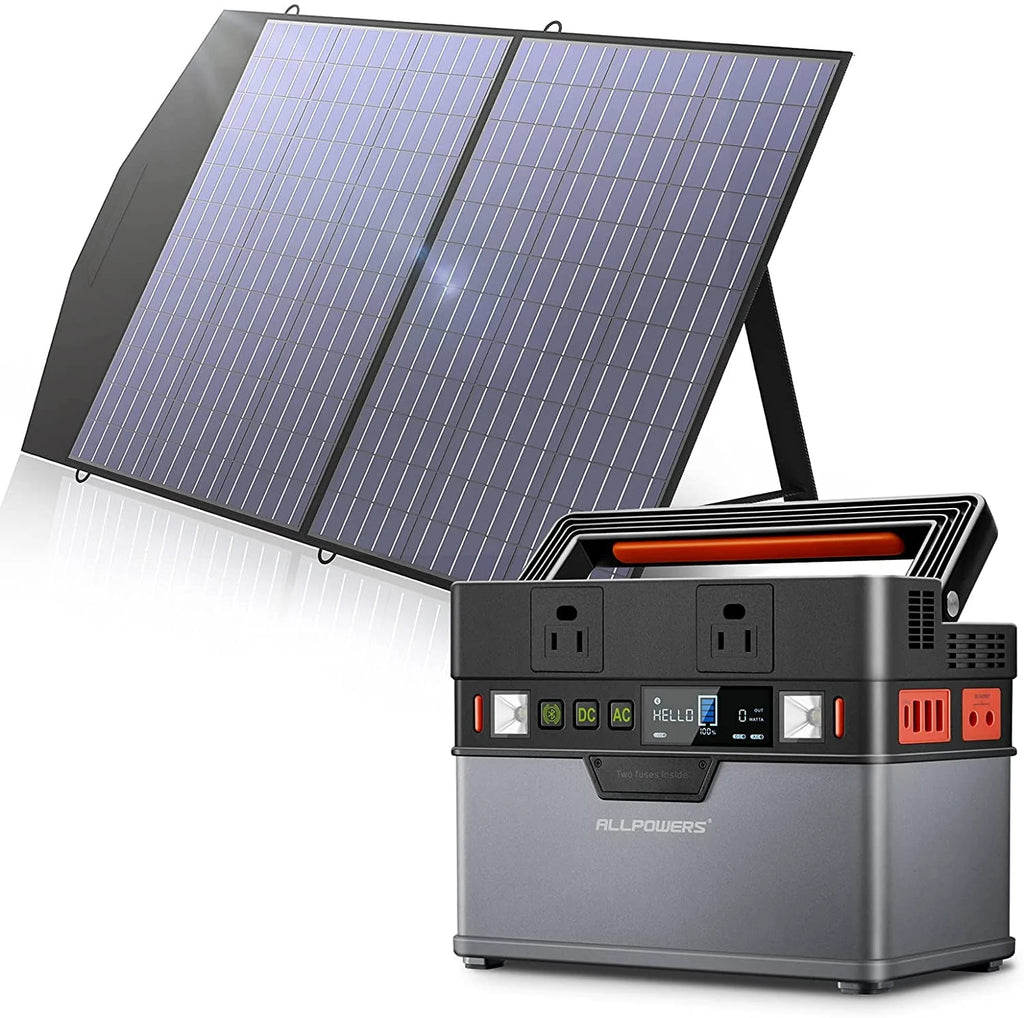288Wh 300W Portable Power Station with 100W Foldable Solar Panel Z50943