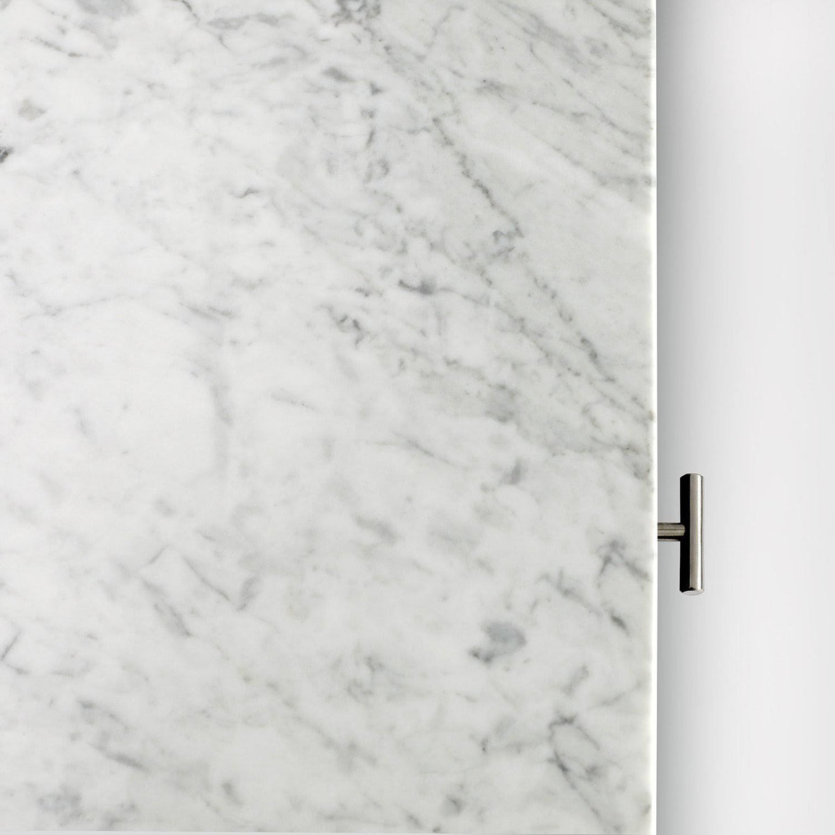 18x22 White Marble Side Table with Walnut Leg E739755