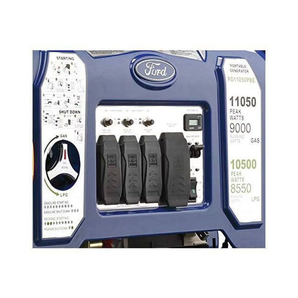 11050W Dual Fuel Portable Electric Start Generator, Blue U35484