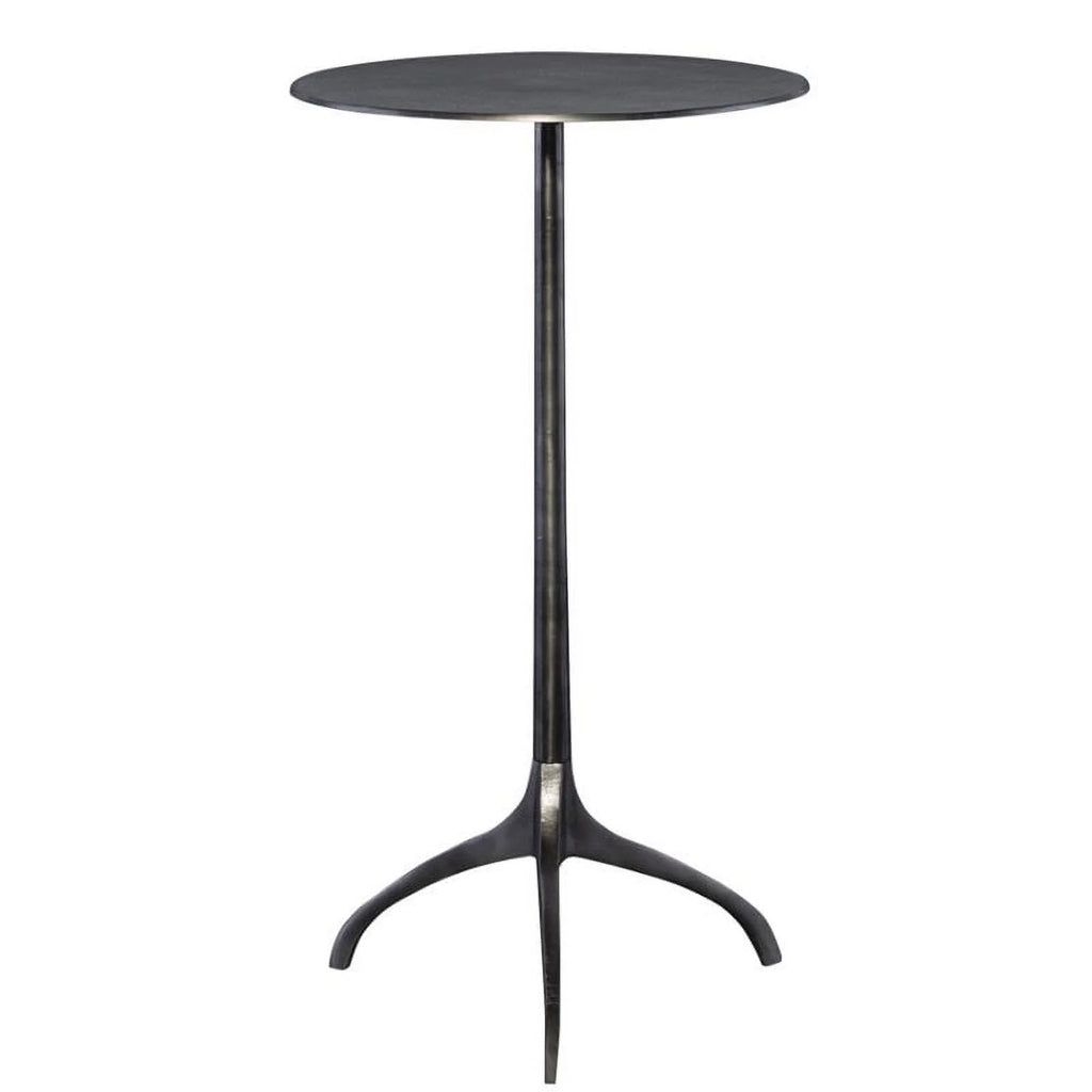 Modern Industrial Accent Table in Antique Nickel A152