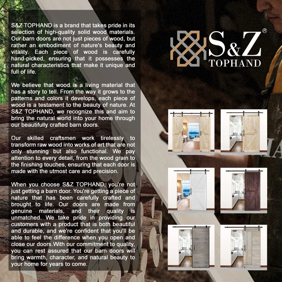 Unfinished Knotty Barn Door with Sliding Door Hardware Kit S179