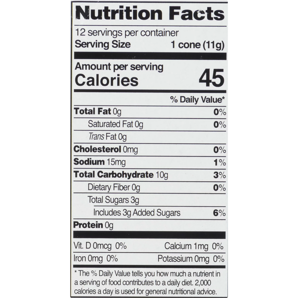 Gluten Free Sugar Cones, 4.6 Oz, 12 Ct S232663