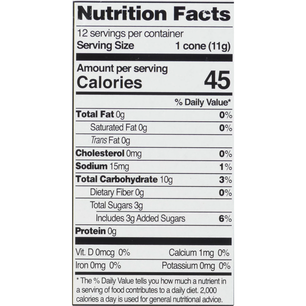 Gluten Free Sugar Cones, 4.6 Oz, 12 Ct S232663