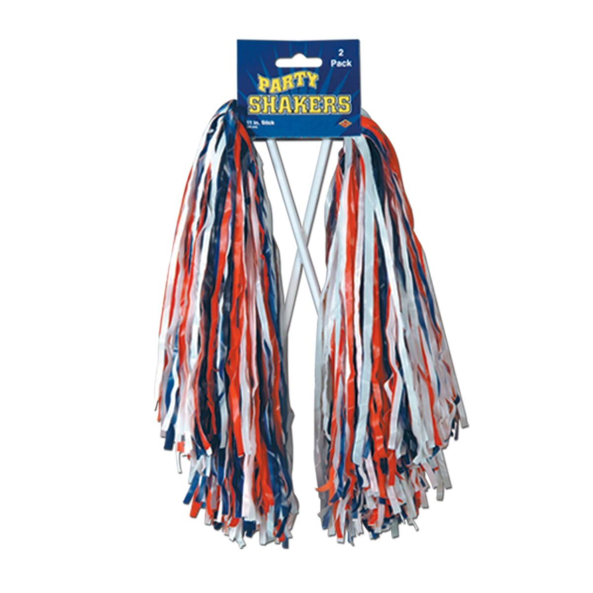 48 Pre-Packaged Red, White and Blue Football Themed Poly Shakers N5809