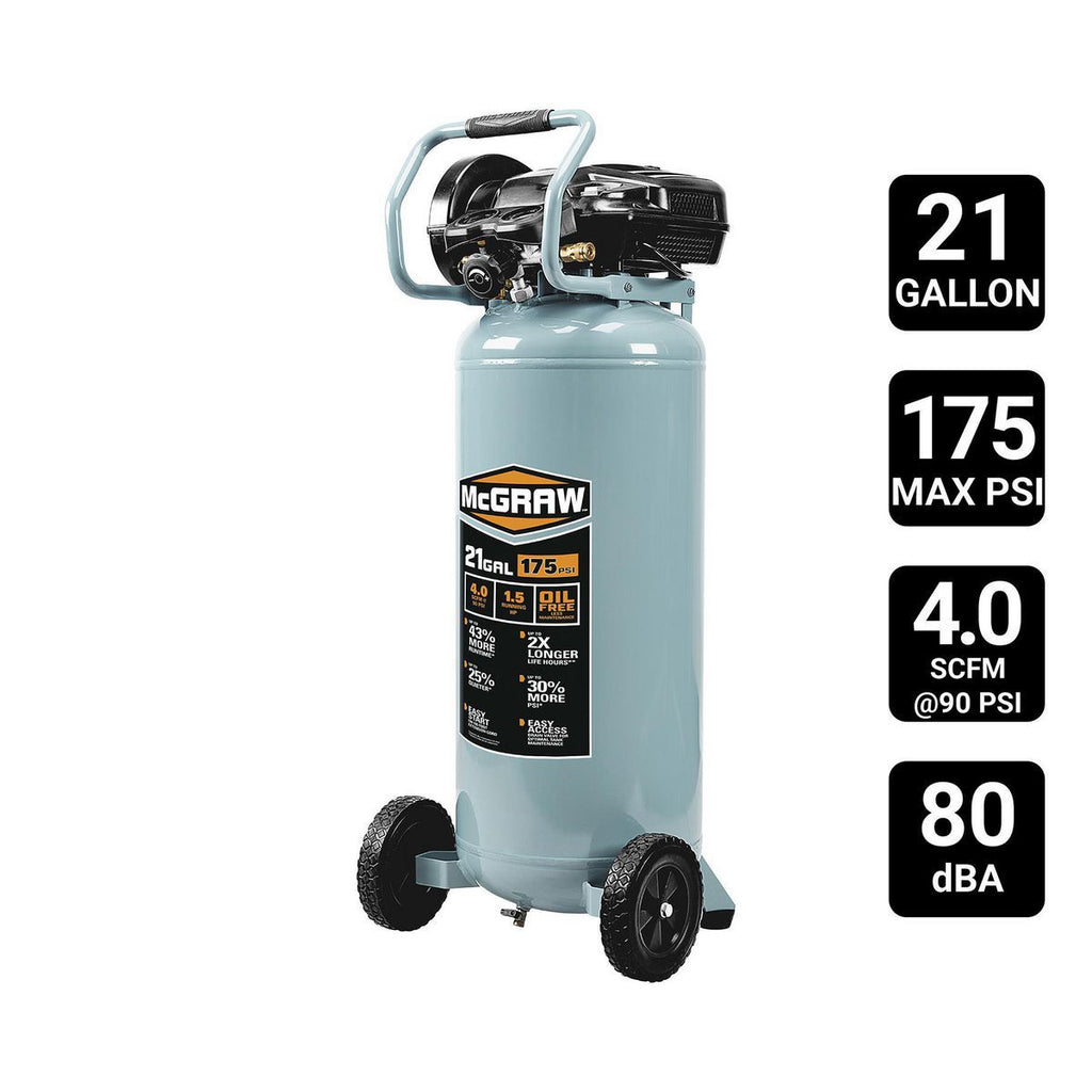 21 Gallon 175 PSI Oil-Free Vertical Air Compressor T245