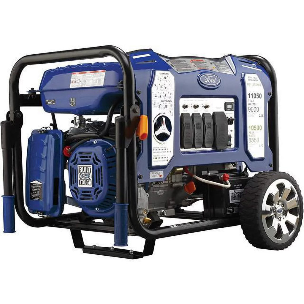 11050W Dual Fuel Portable Electric Start Generator, Blue U35484