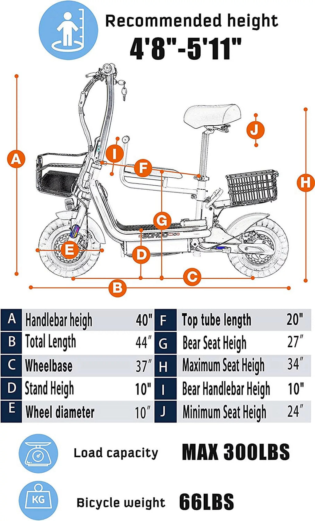 48V 500W 12AH Folding Electric Scooter 10 Fat Tire K782