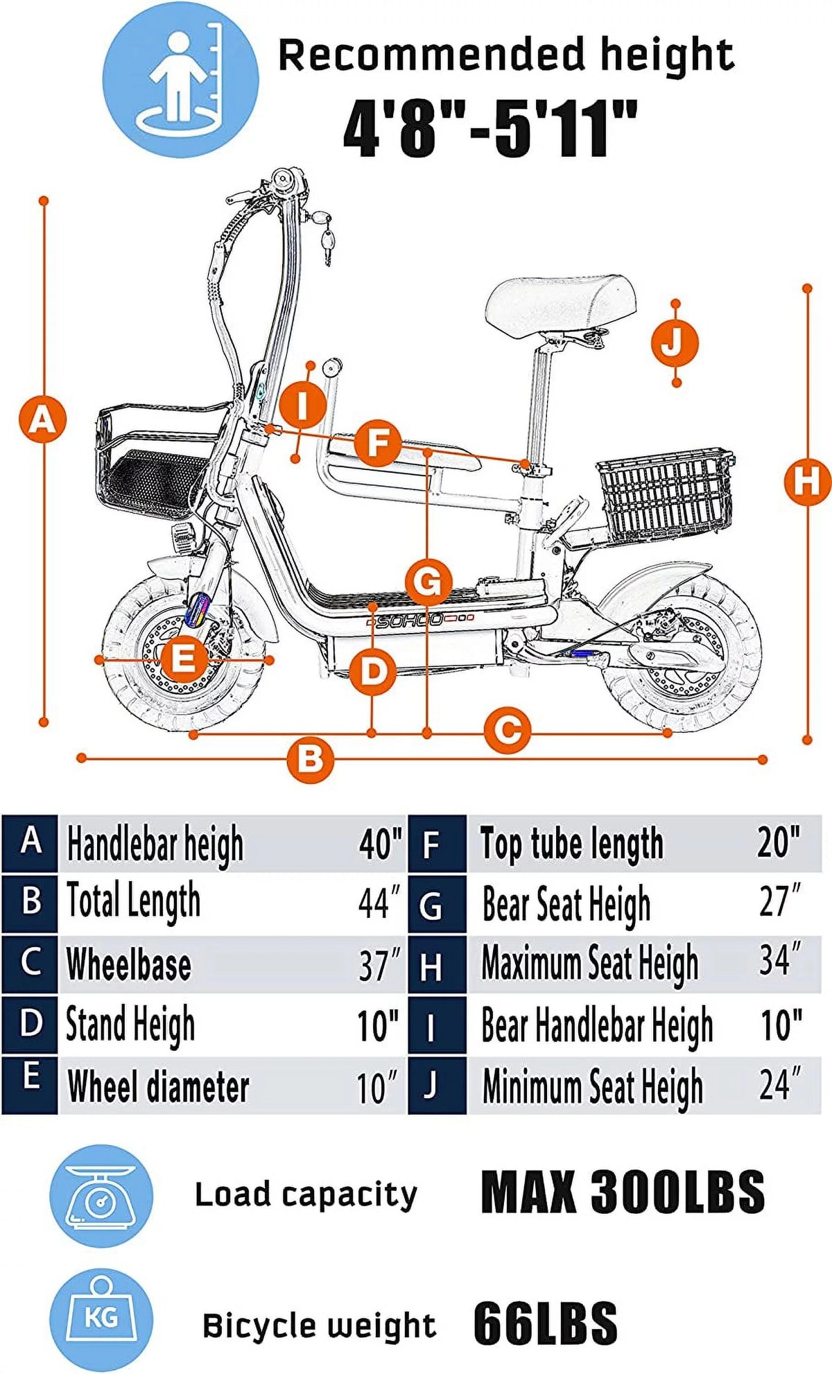 48V 500W 12AH Folding Electric Scooter 10 Fat Tire K782