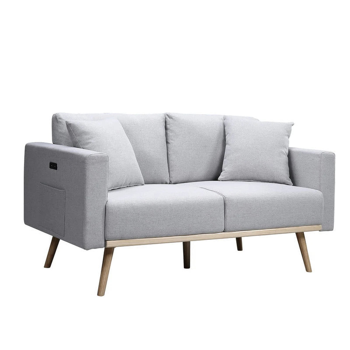 Light Gray Linen Fabric Sofa Loveseat Chair Set X9121