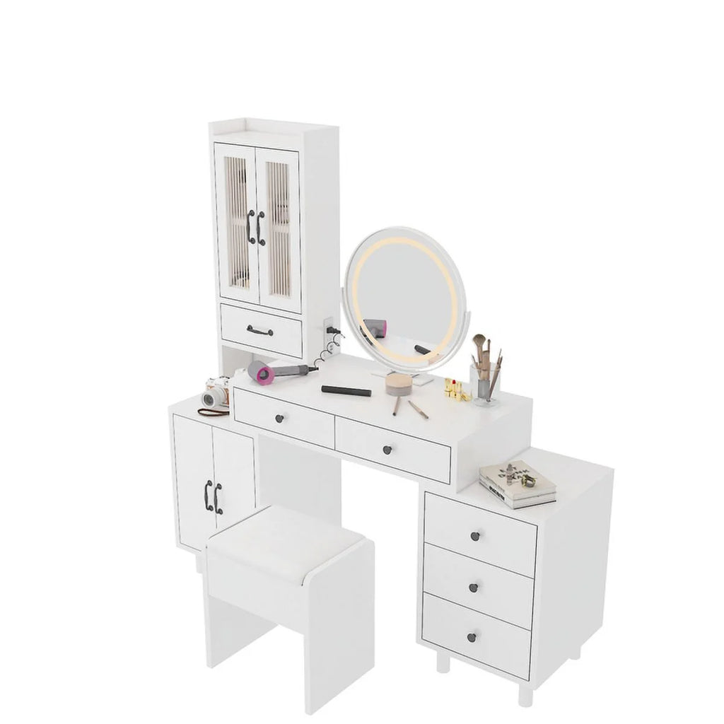 Modern Retractable Vanity with Power Outlets C4535