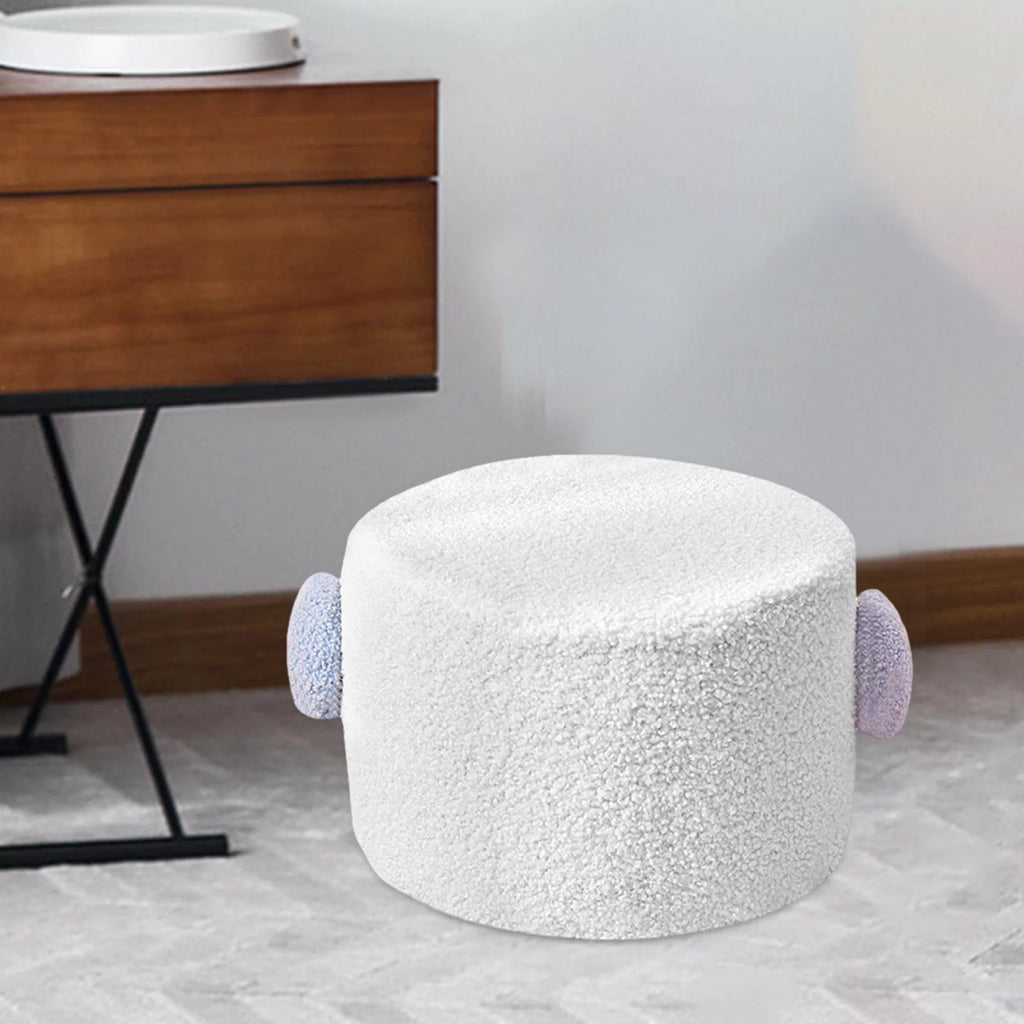 White Small Footstool Ottoman I2059