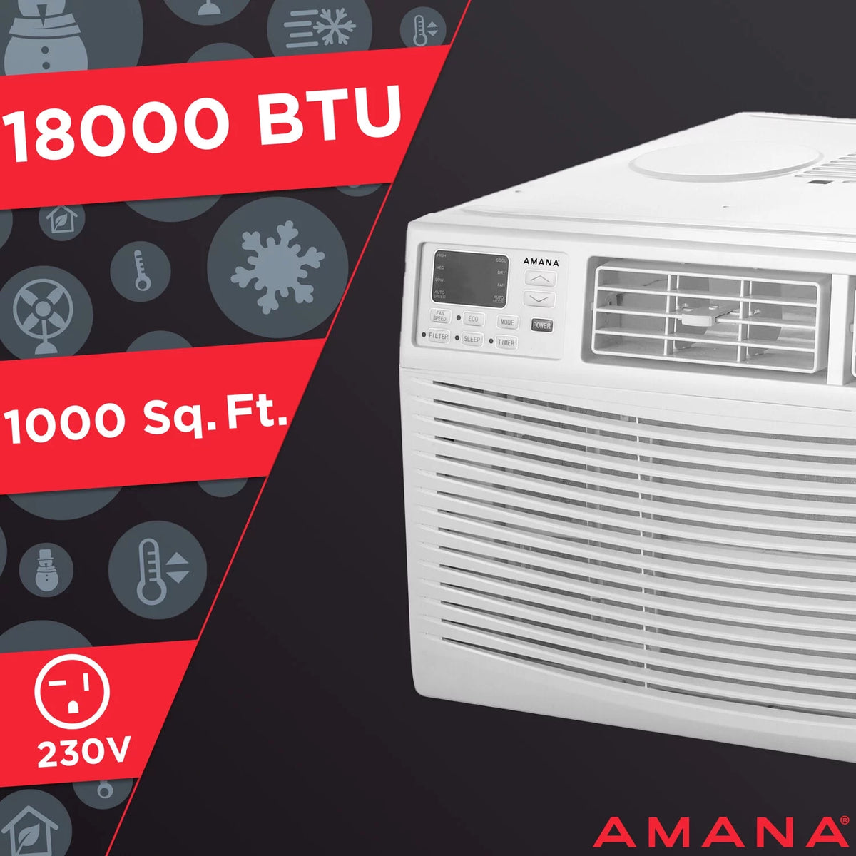 18,000 BTU 230-Volt White Window Air Conditioner O5206