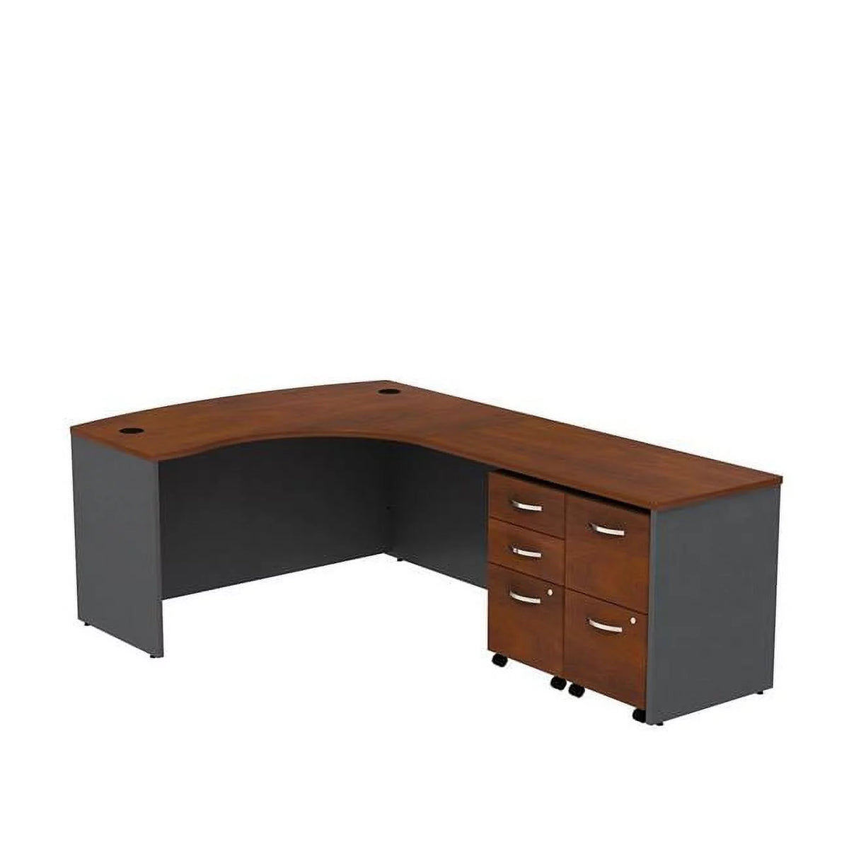 L-Shaped Desk with 2 Mobile Pedestals H546