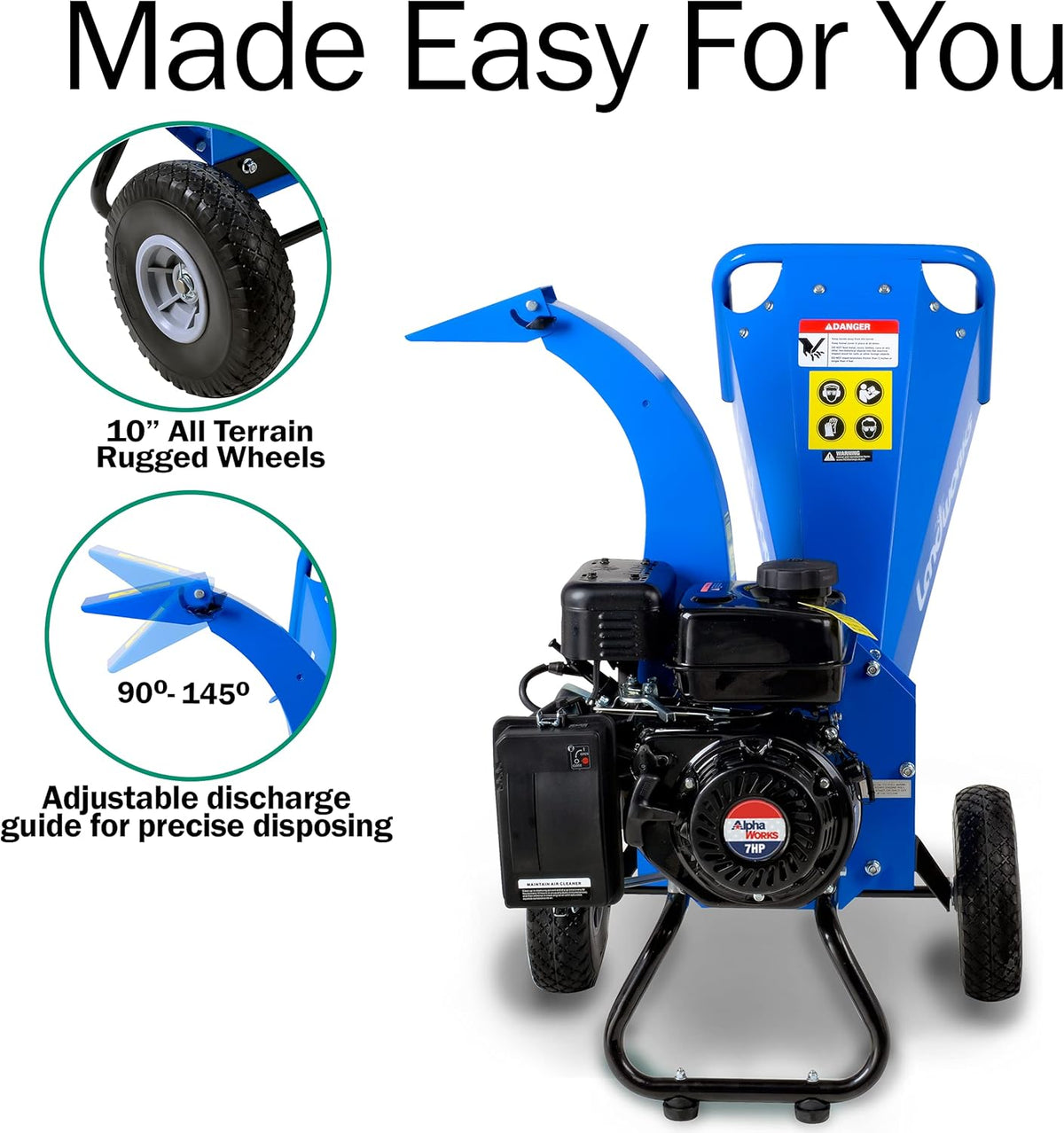 7HP 3 Inch Heavy Duty Wood Chipper Shredder Mulcher O888911
