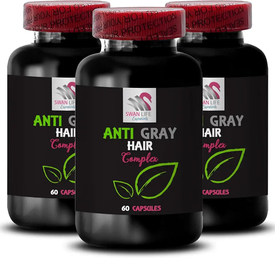 Anti Gray Hair Supplement 3 Bottles 180 Capsules D83742