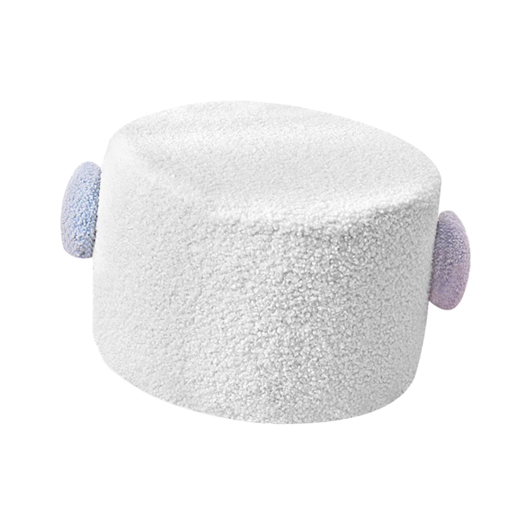 White Small Footstool Ottoman I2059