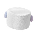 White Small Footstool Ottoman I2059