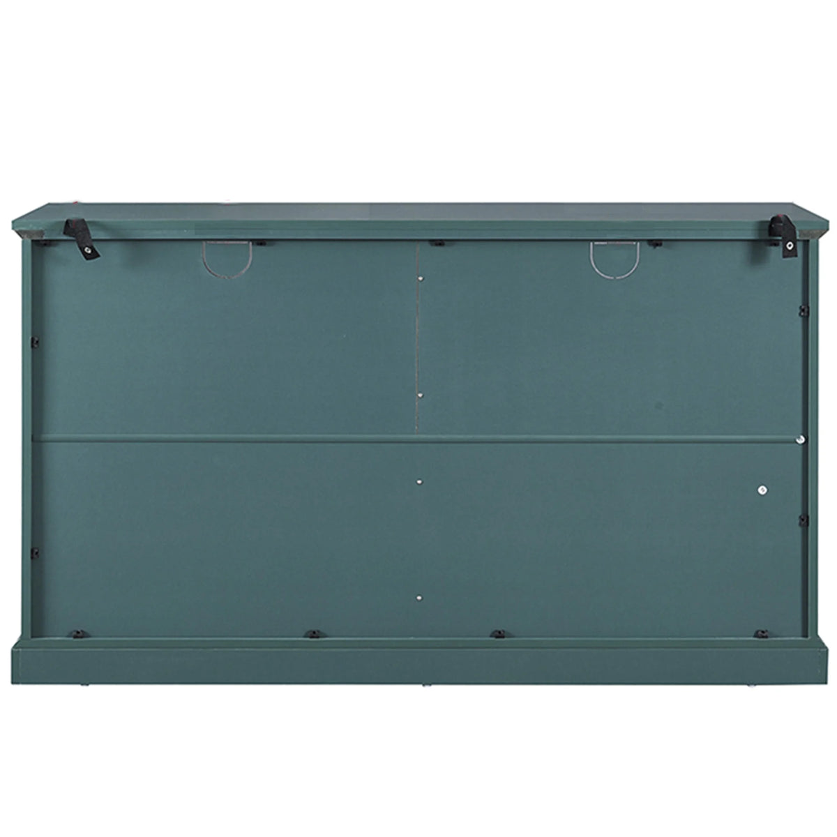 Teal MDF TV Stand with Glass Doors and Adjustable Shelves Z887