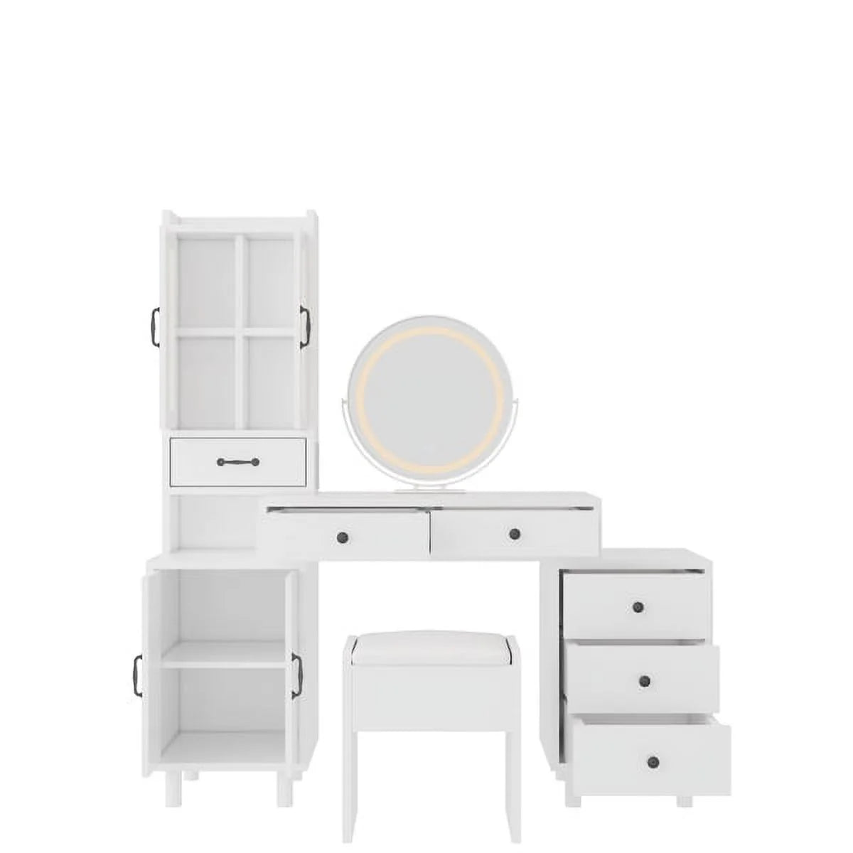 Modern Retractable Vanity with Power Outlets C4535
