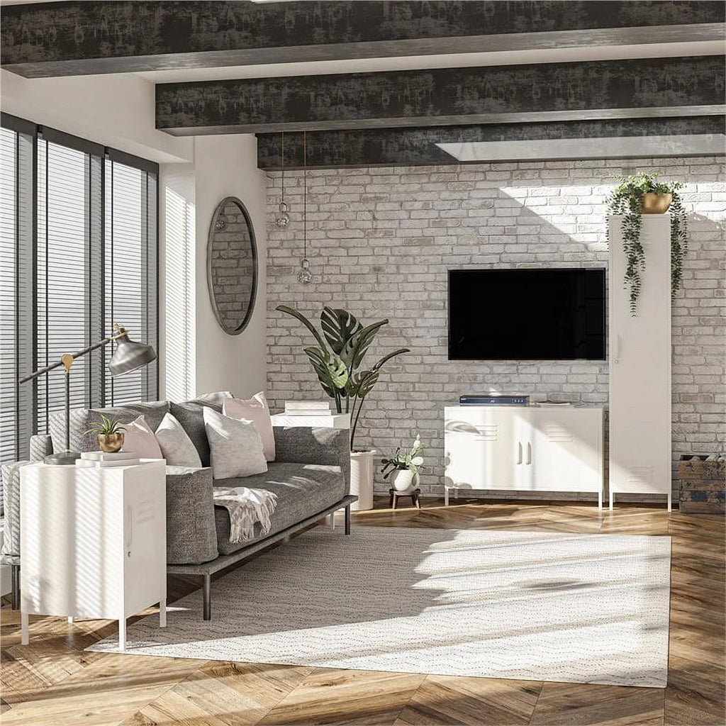 2 Door Metal Accent Cabinet in White U48234