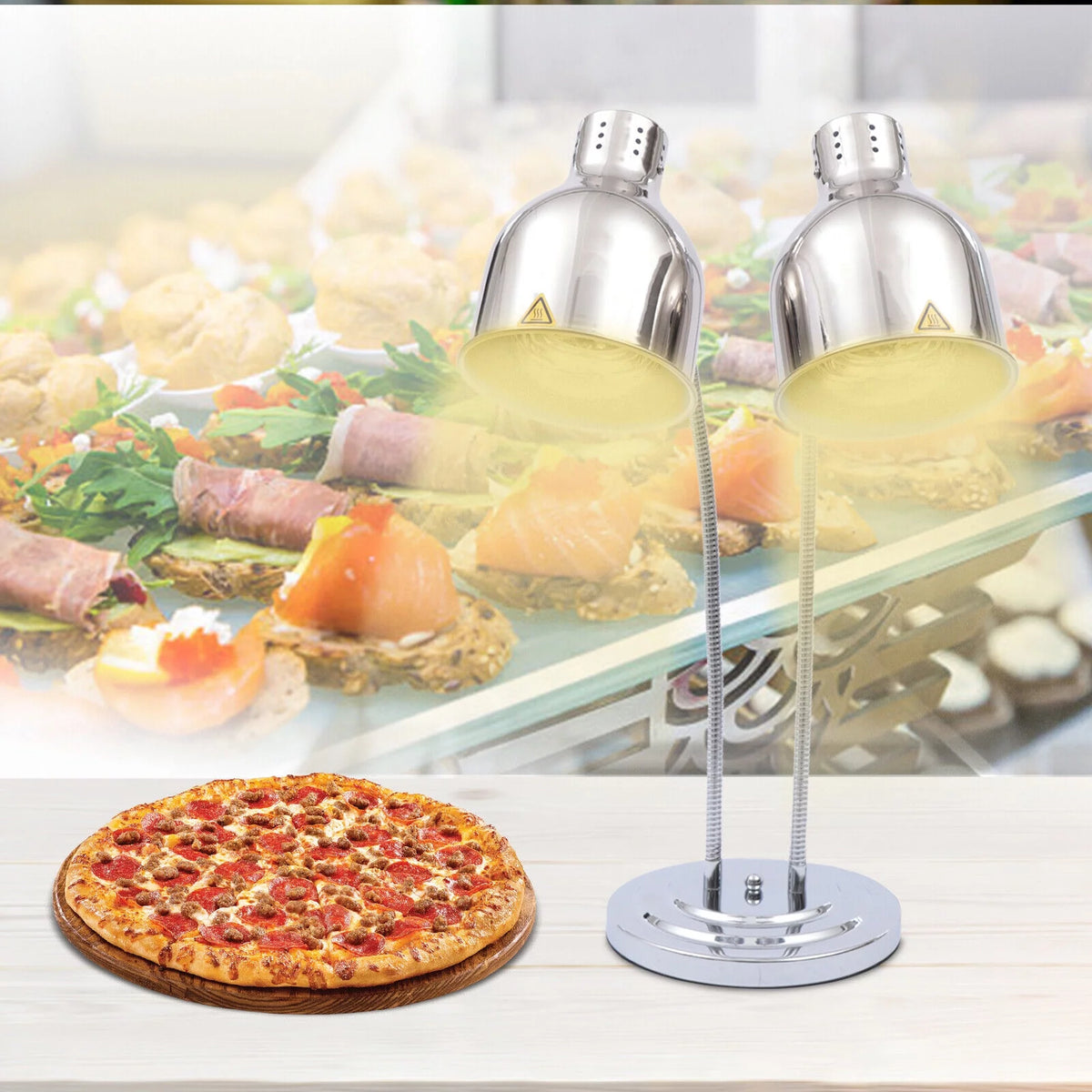 Double Head Infrared Food Heat Lamp F99211