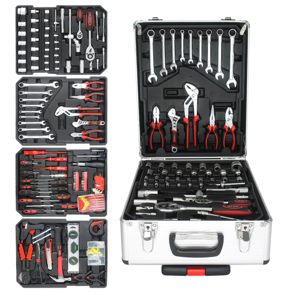 899PCS White 4 Layers Hand Tool Set with Wheels N1555