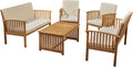 Acacia Wood 6 Seater Conversation Set with Coffee Table T344229