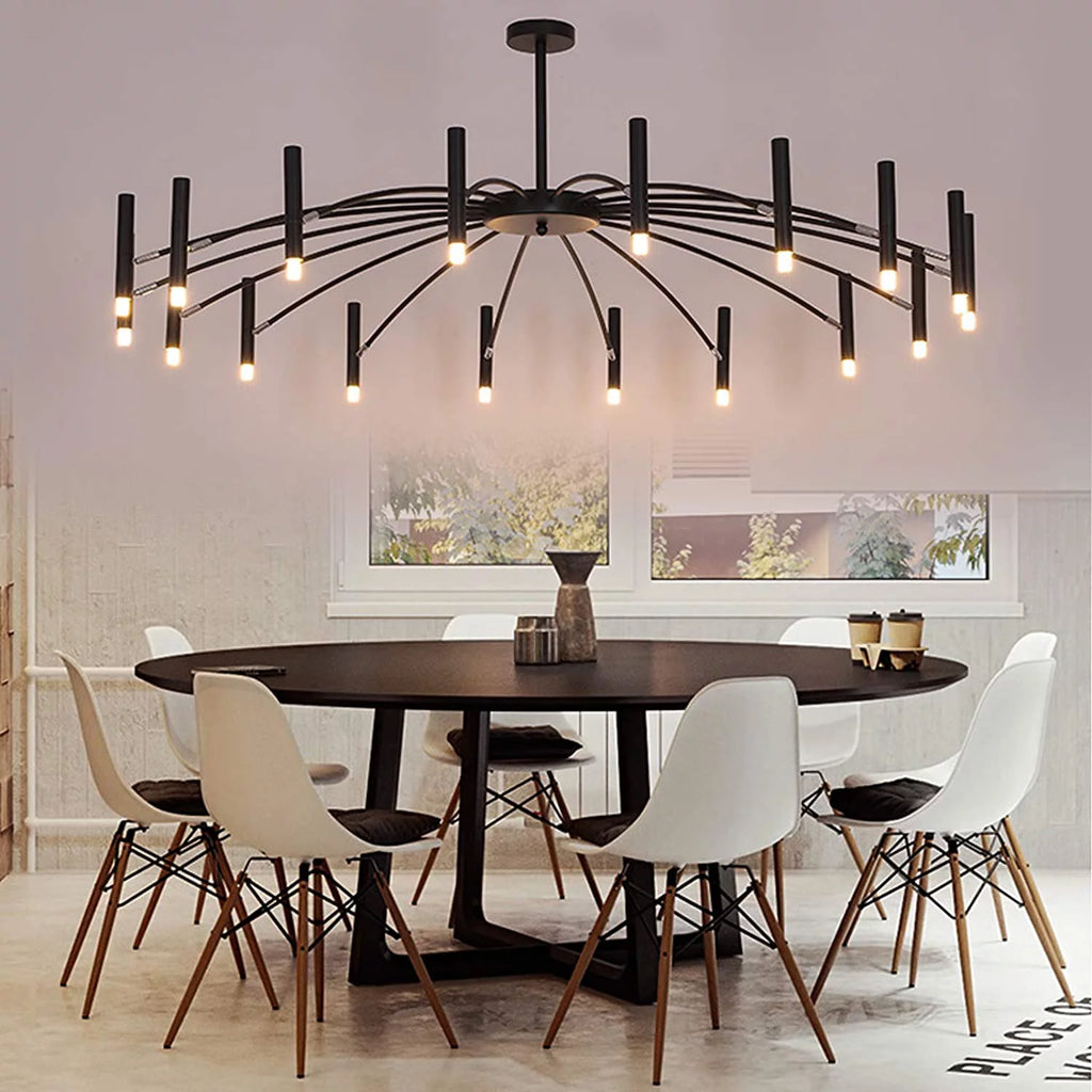Black Metal 18 Lights Chandelier X71288