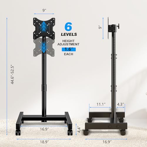 13-50 inch Tilting Rotating Height Adjustable Mobile TV Cart S646650