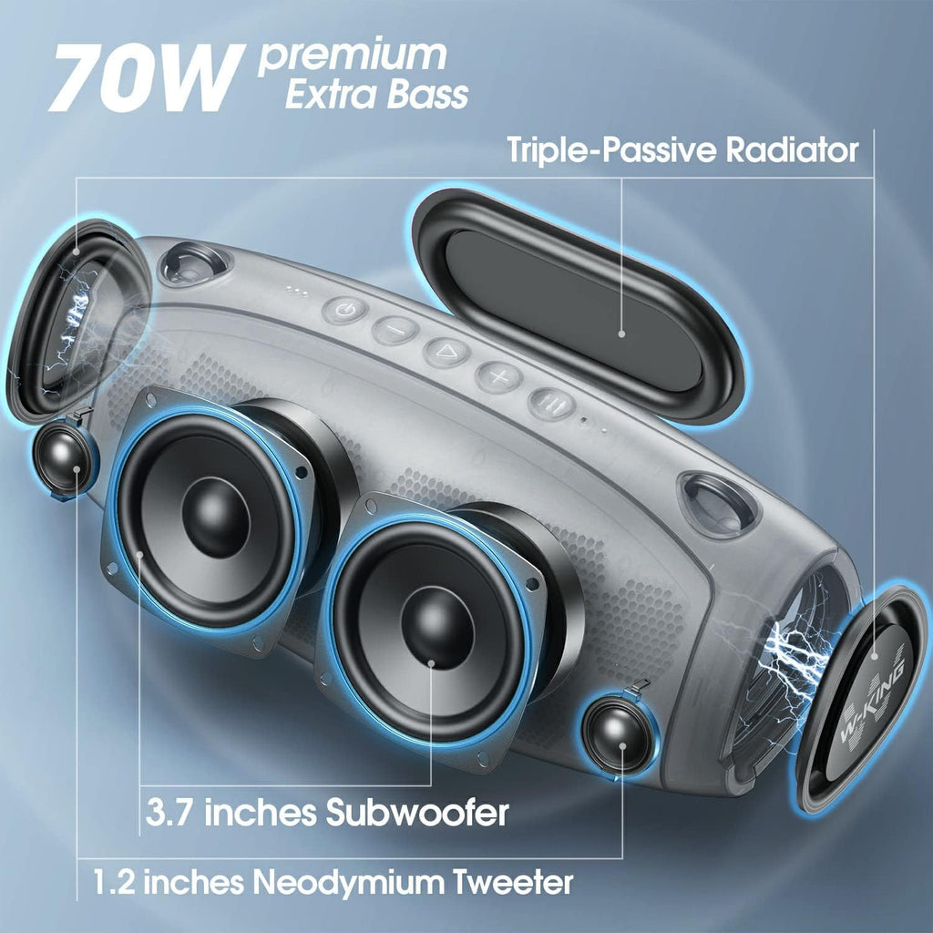 70W IPX6 Waterproof Portable Bluetooth Speaker with Power Bank Z2527