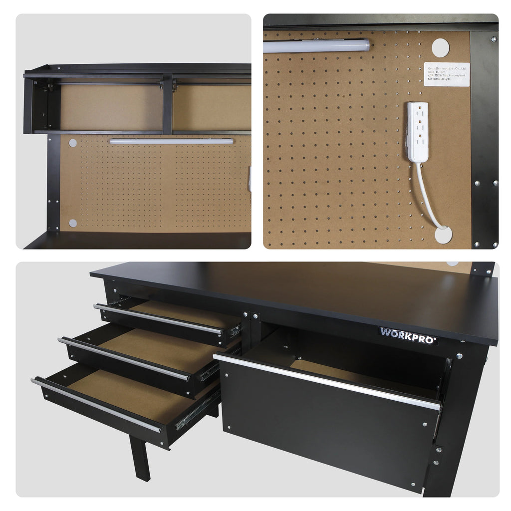 48-inch Steel Wood Workbench and Cabinet Combo X409