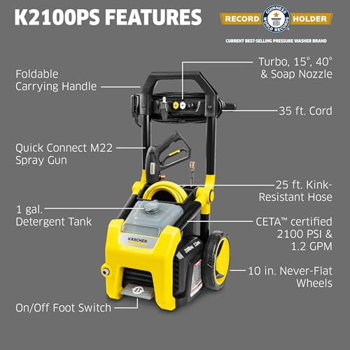 Kärcher Pressure Washer K1700, 3 Spray Nozzles, Detergent Tank R935500
