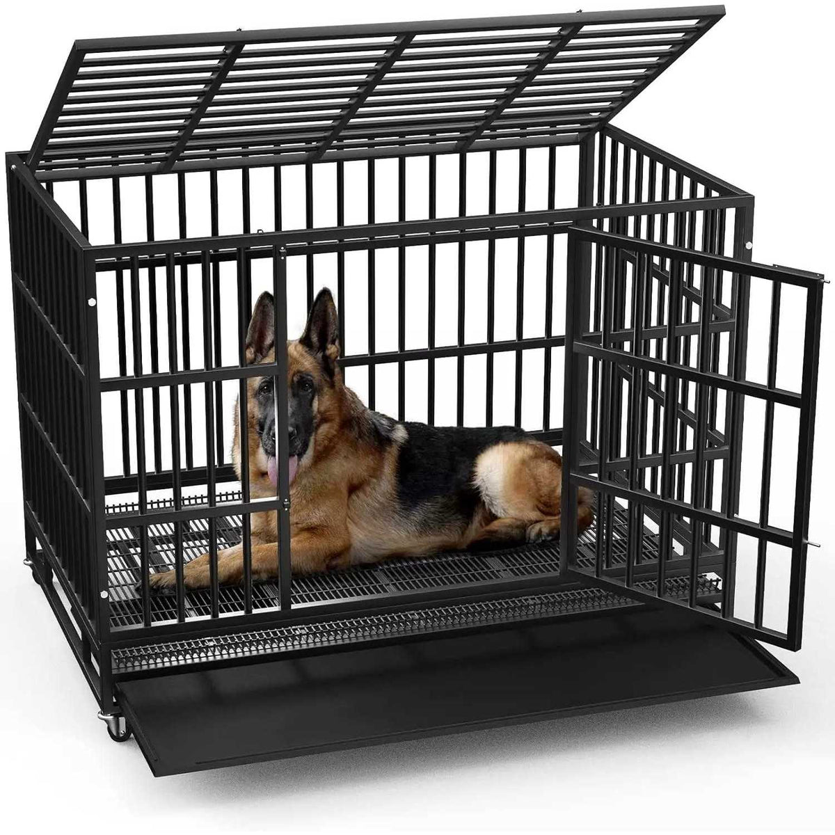 Heavy Duty Dog Crate with Removable Tray Y193434