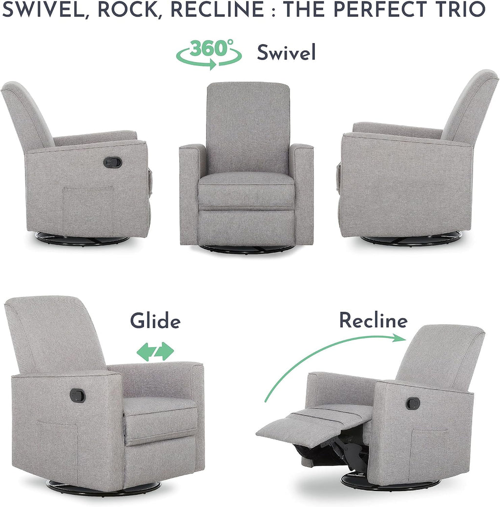 Light Grey Polyester Glider Recliner O210156