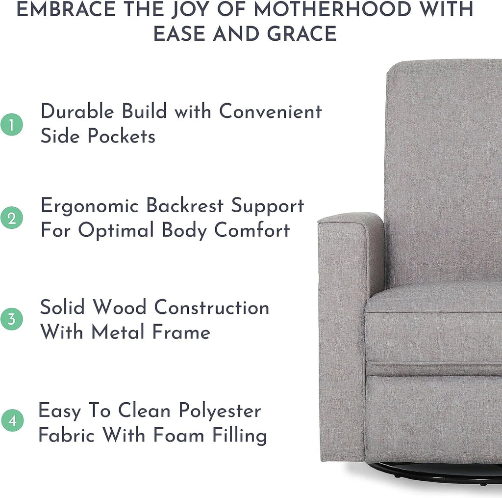 Light Grey Polyester Glider Recliner O210156