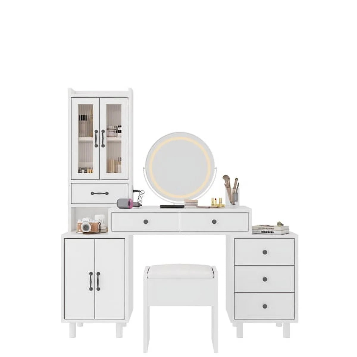 Modern Retractable Vanity with Power Outlets C4535