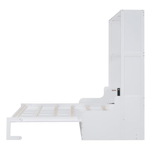 Queen Size Grey Murphy Bed with Sofa and Cushion X12635