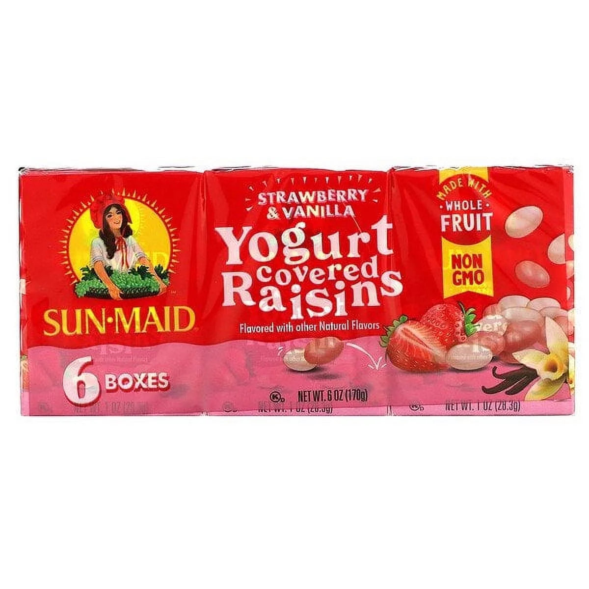 Yogurt Covered Raisins Strawberry & Vanilla 6 Boxes M374884