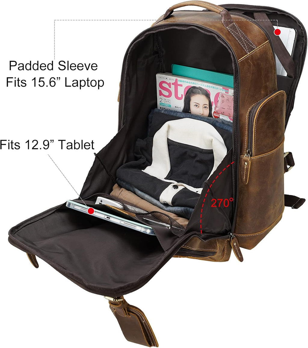 Full Grain Leather 15.6 Laptop Backpack P21270