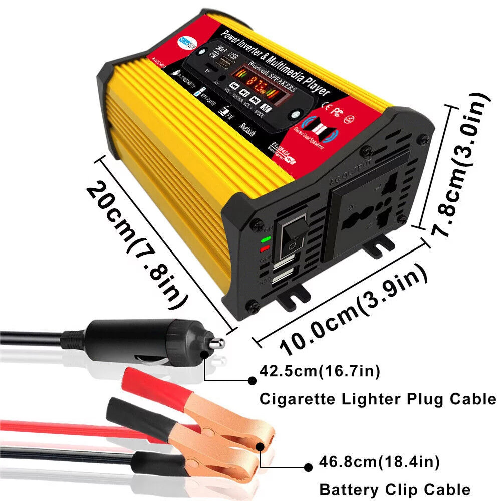 1500W Car Power Inverter DC 12V to AC 110V with LED Display A5877