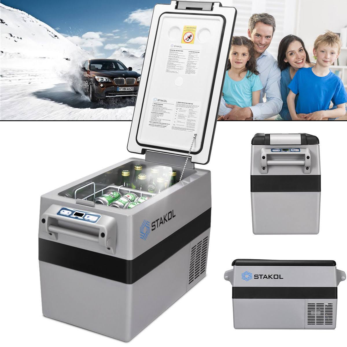 44 Quarts Portable Electric Car Cooler Refrigerator/Freezer Compressor Black Gray J4841