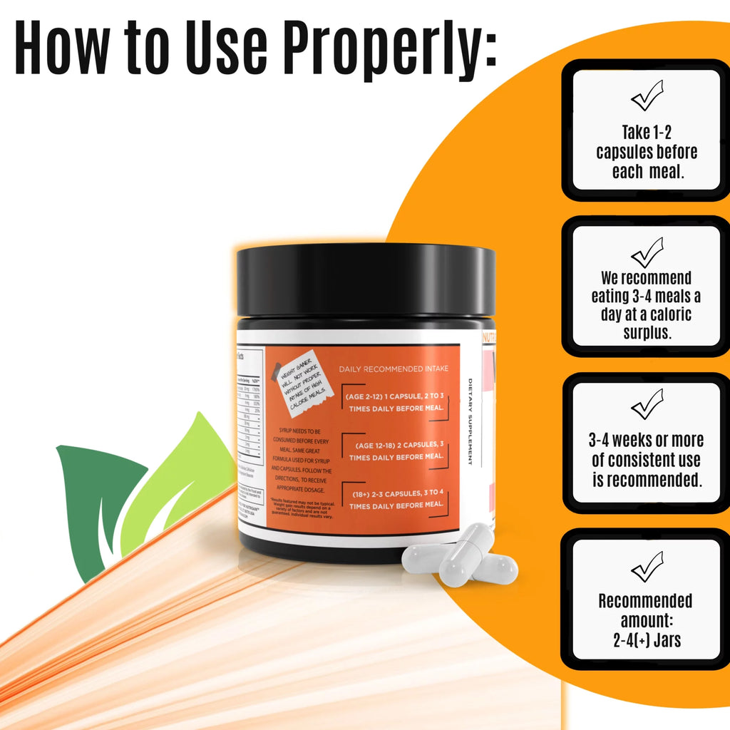 Weight Gain Capsules 6 OZ Jar W562