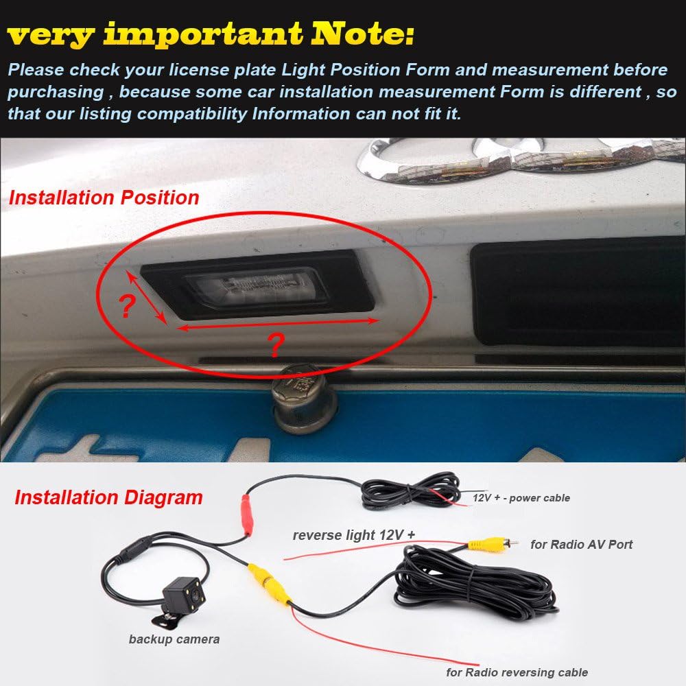Car Rear View Backup Parking Camera HD Waterproof W2672