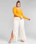 Plus Size Side Slit Pants J851001